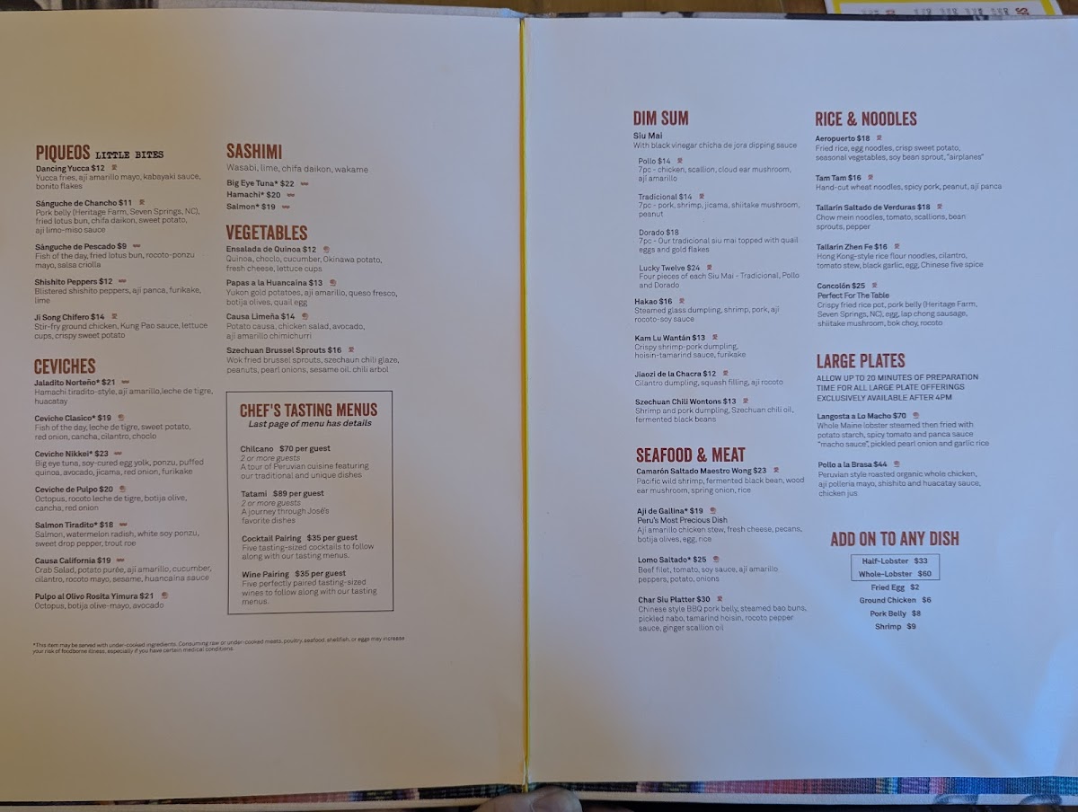 China Chilcano Menu - Image 1